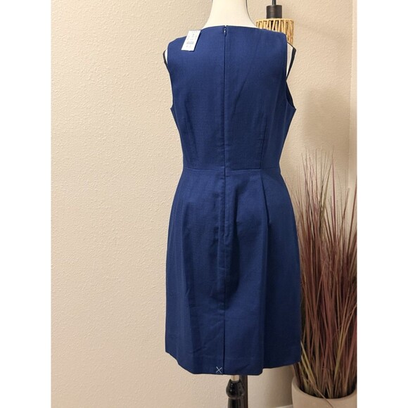 J. Crew Dress Sleeveless Navy Blue Sheath Size 10 NWT - Picture 4 of 7